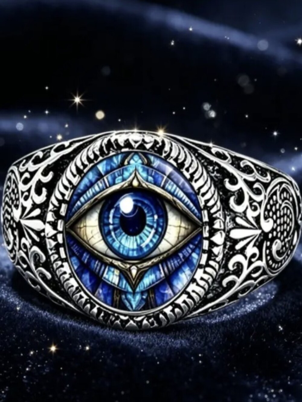 Vintage Evil Eye Ring Hypoallergenic Size 9.5 Unisex
